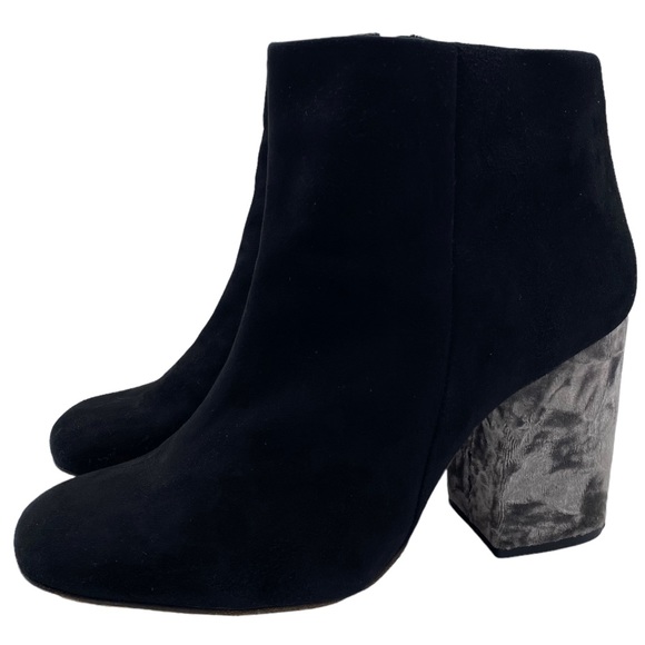 Free People Suede & Velour Colorblock Block Heel Ankle Boot Size 7.5 - Picture 15 of 15